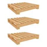 3 Unidades Pallets 50x50 Ferramentas Madeira Natural