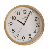 Reloj Pared Madera Siklos 30 Cm Silencioso Relojesymas Color De La Estructura Marrón Claro Color Del Fondo Blanco