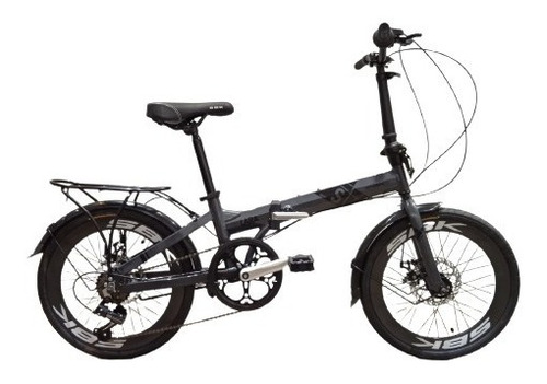 Bicicleta Plegable Sbk Folding Cuadro De Aluminio 6 Vel Gris