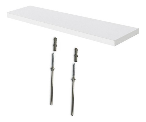 3 Prateleiras Flutuantes 120x20 Mdf 30mm Branco Com Suportes