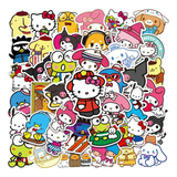 Set De 50 Stickers Animados Kawaii My Melodía Kuromi.