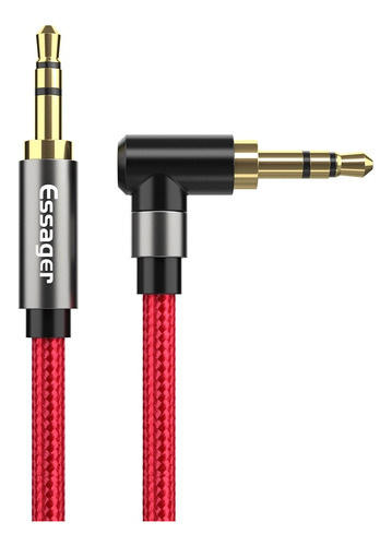 Cable Auxiliar Audio Jack 3.5mm 90 Grados Nylon Estéreo 1.5m