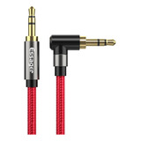 Cable Auxiliar Audio Jack 3.5mm 90 Grados Nylon Estéreo 1.5m