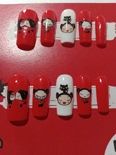 Uñas Press On Con Diseño De Pucca