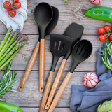 Conjunto De 5 Utensílios De Cozinha Com Colher, Espátula