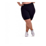 Kit 6 Bermuda Fitness Ciclista Plus Size Cintura Alta