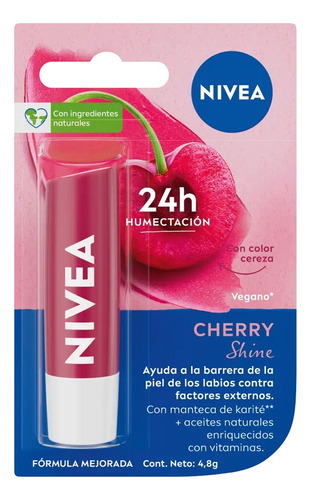 Balsamo Labial Hidratante Cherry Shine 4,8g Nivea