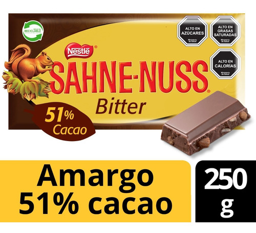 Chocolate Sahne Nuss® Bitter Barra 250g