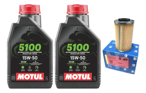 Aceite Motul 5100 15w50 Y Filtro Pulsar Ns200 Ns200fi Rs200