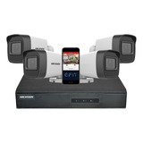 Camara Seguridad Kit Hikvision Dvr 8ch + 4 Bull 720p 