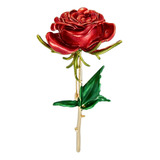 Broche Pin Prendedor Pasador Flor De Rosa Esmaltada Mujer