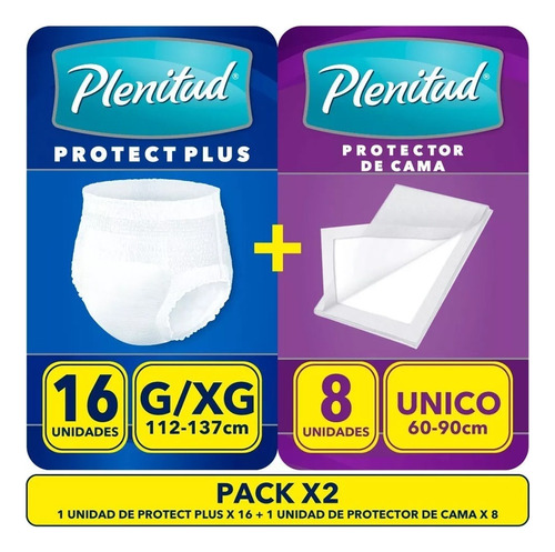 Pañal Plenitud Adultos Protect Plus X16 + Protector De Cama