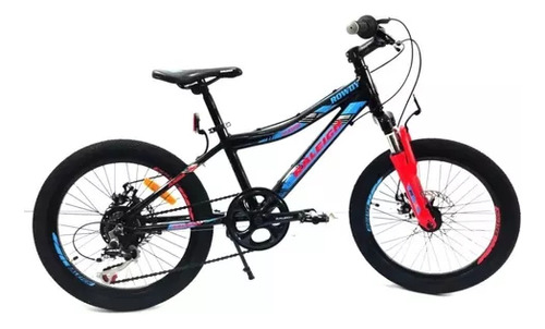 Mountain Bike Infantil Raleigh Rowdy R20 22  7v Frenos De Disco Mecánico Cambios Shimano Y Shimano Tourney Tz400 Color Negro/azul/rojo Con Pie De Apoyo  