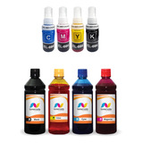 Refil + 4 Tinta Para Epson L375 Cmyk 500ml