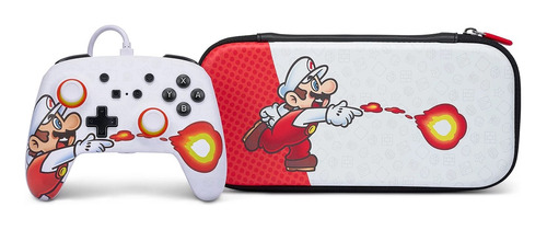 Kit Control Alambrico Powera Nintendo Switch Mario + Bolso