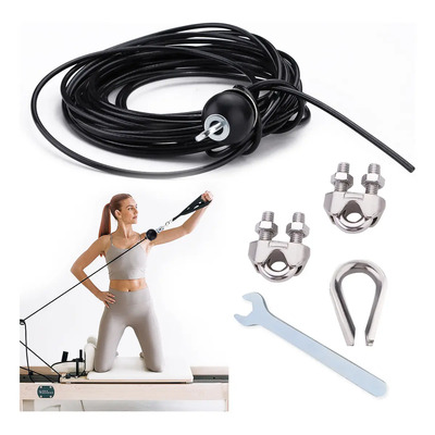 Cable Ajustable Polea Gimnasio 10m Acero Nylon DINGSA Negro | Envío gratis