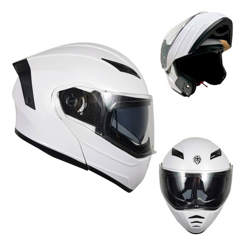 Casco Abatible Kov Para Moto Estelar Solid Blanco Para Moto