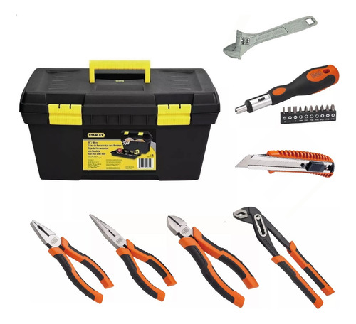 Kit Herramientas Manuales Black+decker Y Caja Stanley