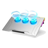 Base Suporte Notebook Alumínio 3 Cooler Fans Rgb 