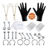 Kit De Piercings De Acero Inoxidable Lengua Tragus 42 Piezas