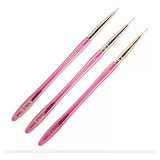 Set Pinceles Liner Para Decoracion De Uñas , 3 Pzs Fantasy