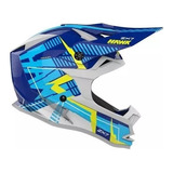 Casco Hawk Zx7 Cross Azul Bagattini Motos Pro