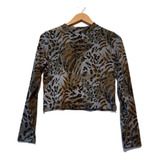 Remera Blusa Animal Print Modal Elastizada Sexy