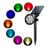 Meio Color Spotlight Solar, 7 Led Ajustable Iluminación Del