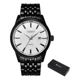 Relojes Impermeables Curren Calendar Business Bisel Negro/blanco