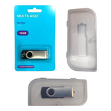 10 Pendrive 16gb Multilaser + Case Caixa Plástico 