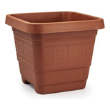 4 Vasos Quadrado Gigante Plástico Jardim, Plantas 29litros Cor Terracota