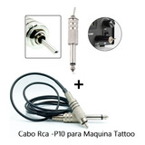 Kit Para Tatuagem Pedal Plug Sem Fio/ Cabo Rca Clipcord 1,6m