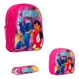 Kit Mochila Infantil Lilo & Stitch Costas Envio Imediato