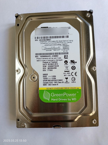 Disco Duro Western Digital Wd5000aacs 500gb