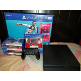 Playstation4 Slim 1 Tb Negro, 2 Controles, 8 Juegos 