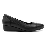 Zapato De Confort Cuña Mujer Flexi Piel Negro - 127002