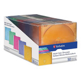 Cajas Para Cd Dvd Verbatim 94178 Colores Surtidos 50 Piezas