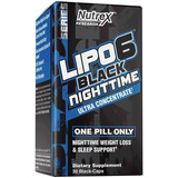 Nutrex Lipo 6 Black Nighttime Uc 30 Caps Nocturno Phantom Xs