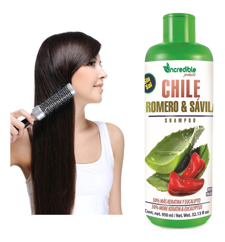 Shampoo Chile Romero Y Sábila Crecimiento Acelerado 950ml