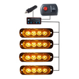 4 Barras Led Estrobo Ambar Con Control Y Modulo Inteligente