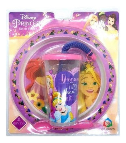 Set Jardin Disney Princesas Mickey Frozen Plato,vaso,cuchara