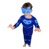 Fantasia  Menino Gato Pj Masks C/ Enchimento E Máscara E.v.a