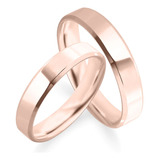 Alianças Casamento 4mm Banhada Ouro Rose 18k Legitima (811)