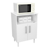 Mueble De Cocina Porta Microondas Alacena Organizador Color Blanco