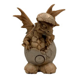 Estatua Baby Dragon Dragão No Ovo Em Resina 13cm Exclusivo R