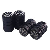 Set 4 Tapas Aire Llanta Volkswagen Aluminio Negro Universal