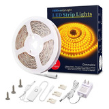 Tira De Luces Led De 16.4 pies, Luz Amarilla, Intensidad Reg