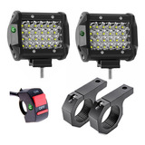 Caja X 2 Faros Reflector Led 70w Moto + Tecla + Soportes