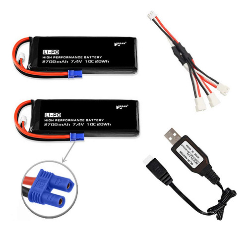 Batería Li-po 7.4v 2700mah Hubsan H501s H501a H501c Ews