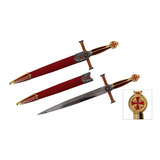 Espada Medieval Ordem Templaria 54cm Cruzadas Aço